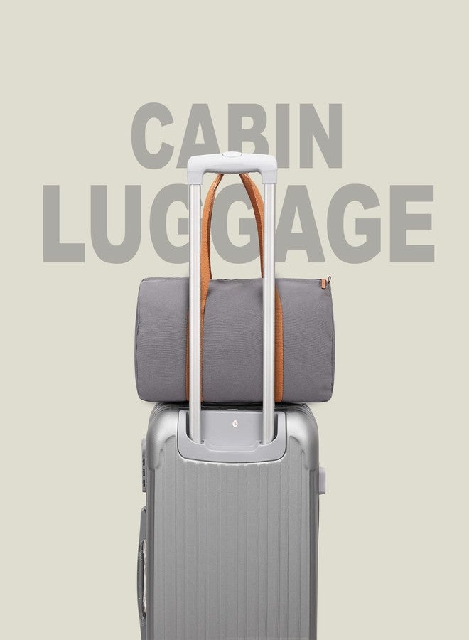 Aircase Canvas 48 cm Travel Duffel Bag, Sports Gym Duffle Bag, Shoulder Handbag for Women, Outdoor Weekend Bag with Shoe and Wet Clothes Compartments (Grey,48x28x28 cm) - Image 2